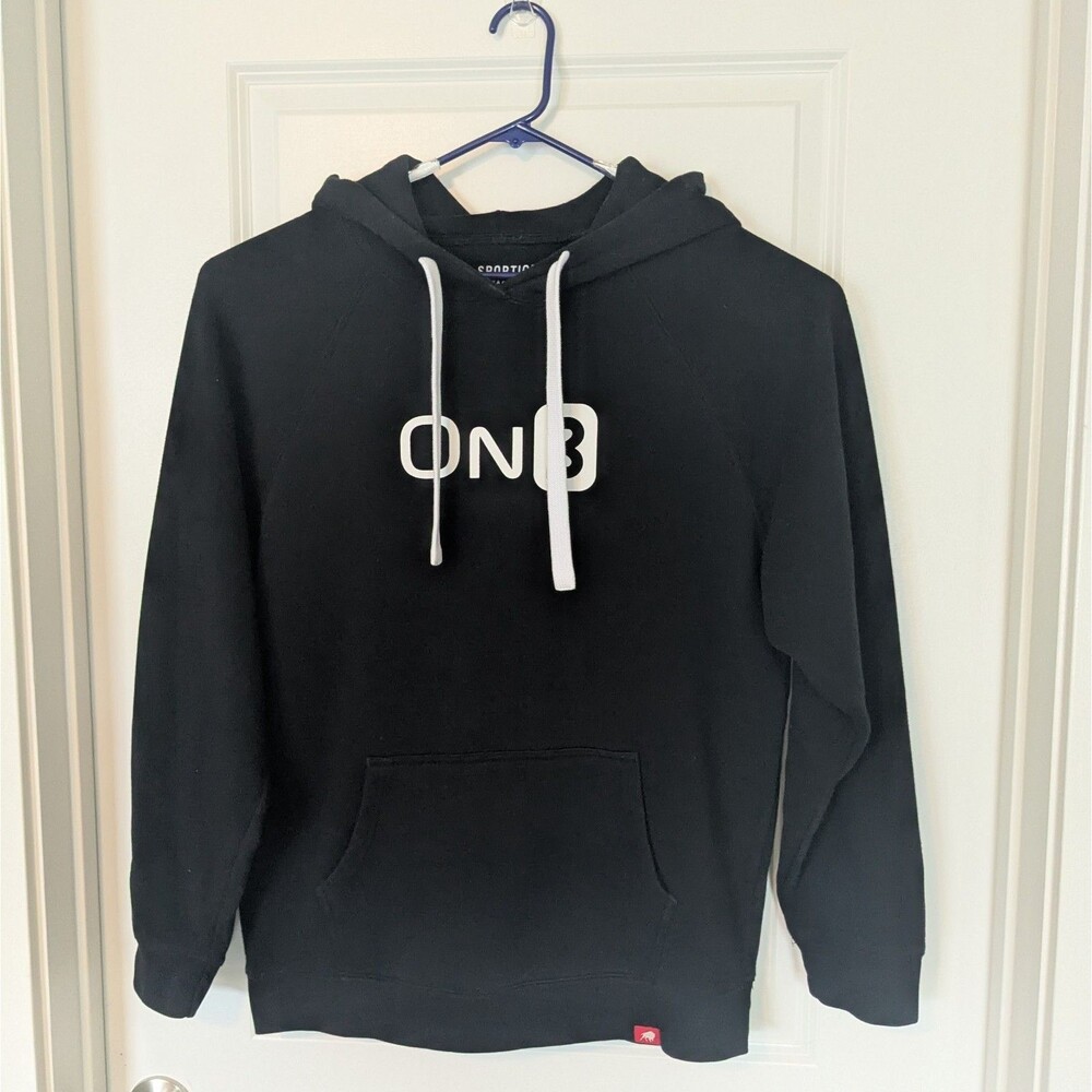 Sportiqe ON3 Hoodie Mens XL Black Pullover Tri Blend Logo Sweatshirt 25x30